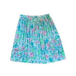 Pastel Floral Pleated Maxi Skirt